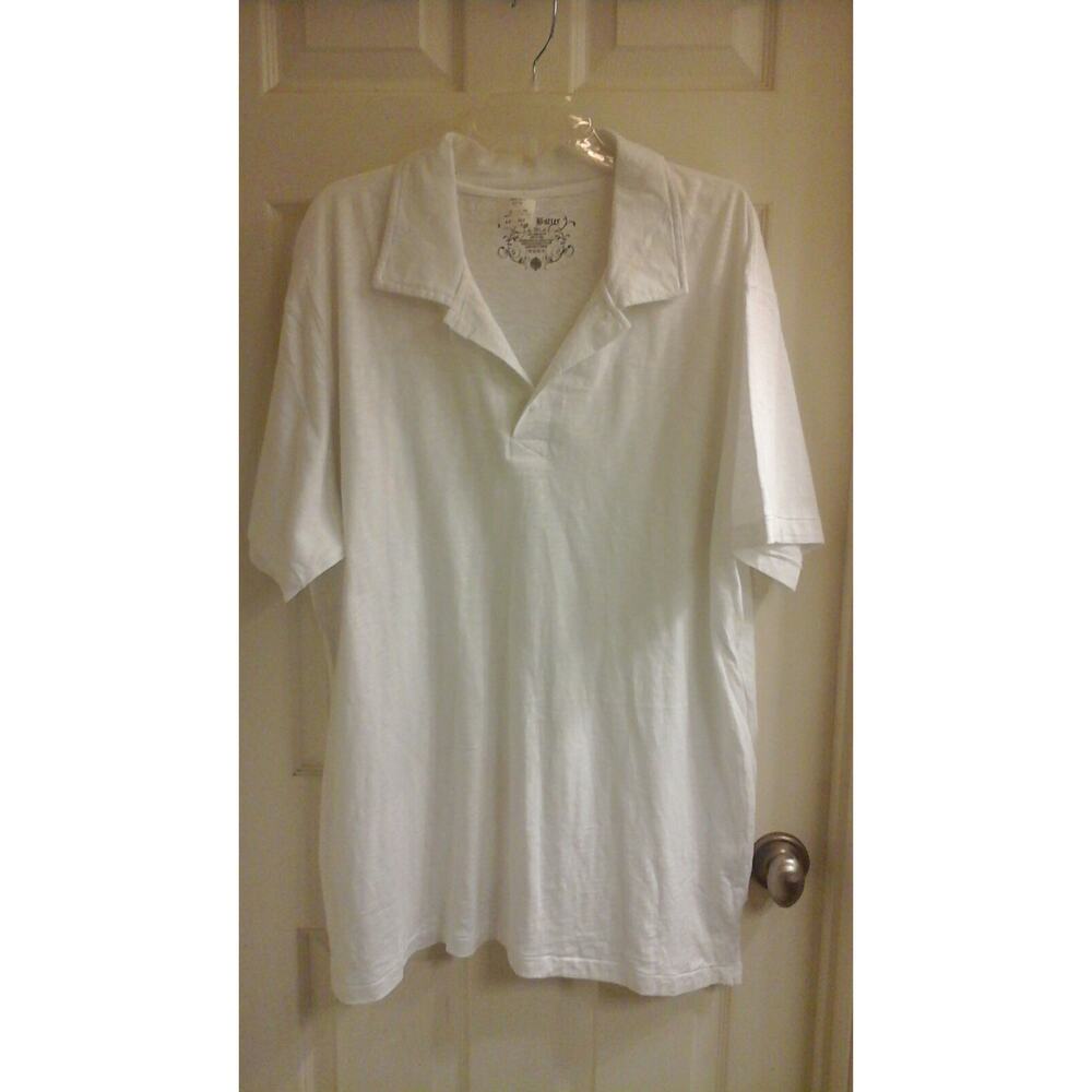 Brad Butter Polo T-shirt, men's size 3XL white very thin, short sleeve, NWT